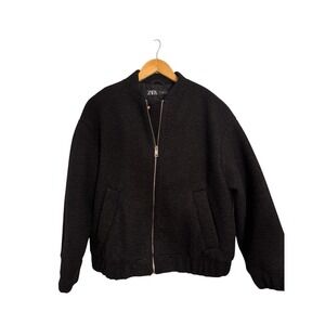Zara Women's Black Bomber Medium
